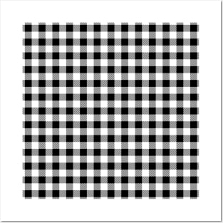 Plaid (black/white) Posters and Art